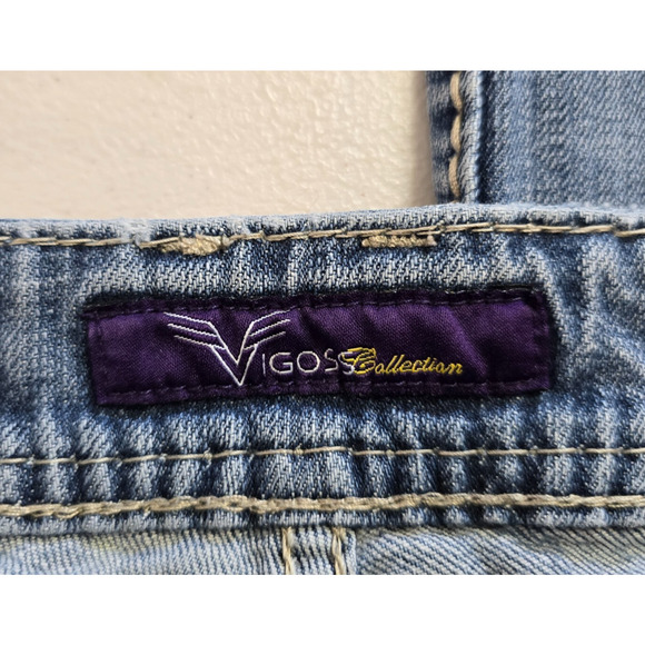 Vigoss Jeans Women's 5/6 28 Blue Medium Wash Fit Bootcut Slight Distressed Fade - Picture 5 of 16